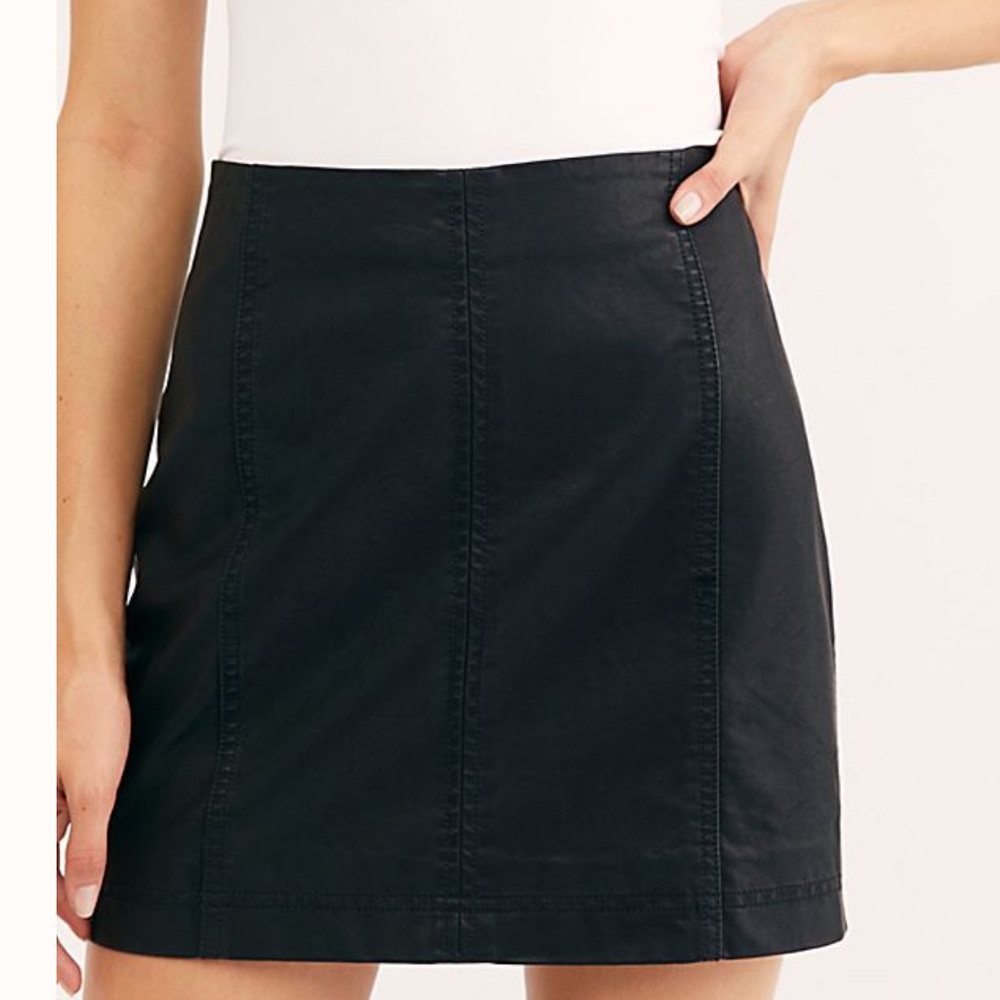 Free People Vegan Leather Mini Skirt